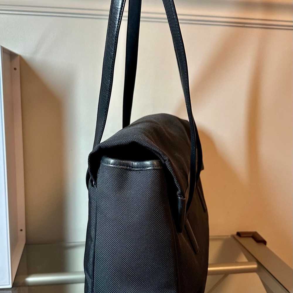 Tumi black leather laptop bag - image 3