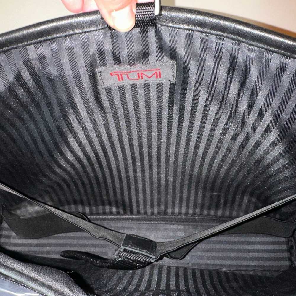 Tumi black leather laptop bag - image 7