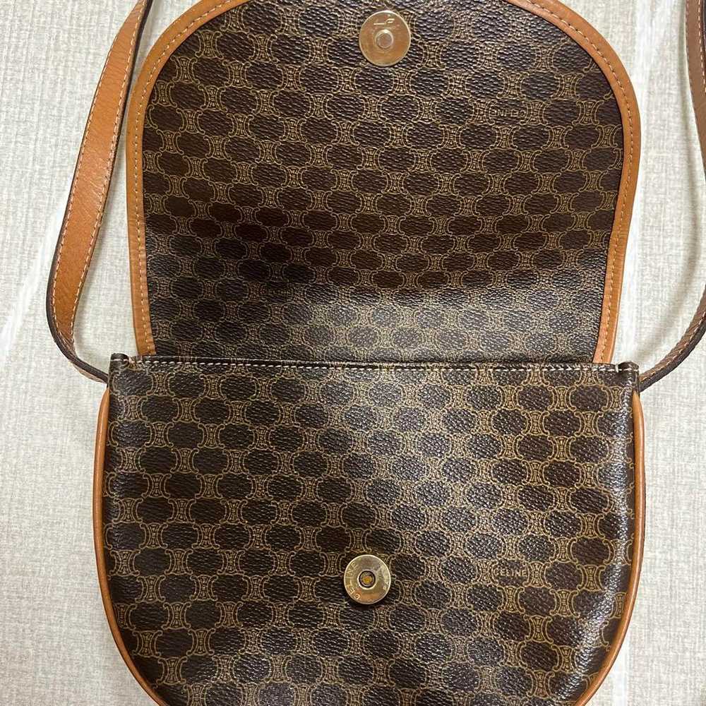 CELINE Macadam Pattern Shoulder Bag Brown - image 3