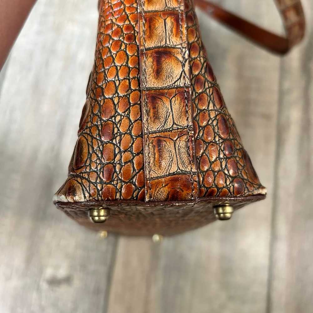 BRAHMIN Croc Embossed Toasted Almond Leather Shou… - image 5