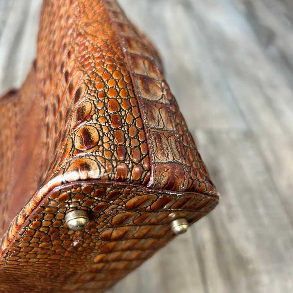 BRAHMIN Croc Embossed Toasted Almond Leather Shou… - image 7