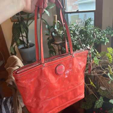 Vintage Coach Purse Handbag Coral - image 1