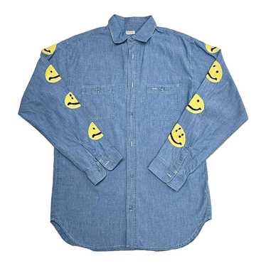 Kapital Smiley Button Up Shirt Blue