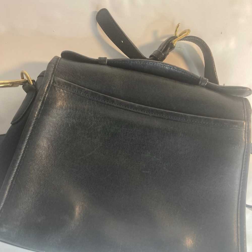 Coach shoulder vintage Crossbody bag leather Blac… - image 9