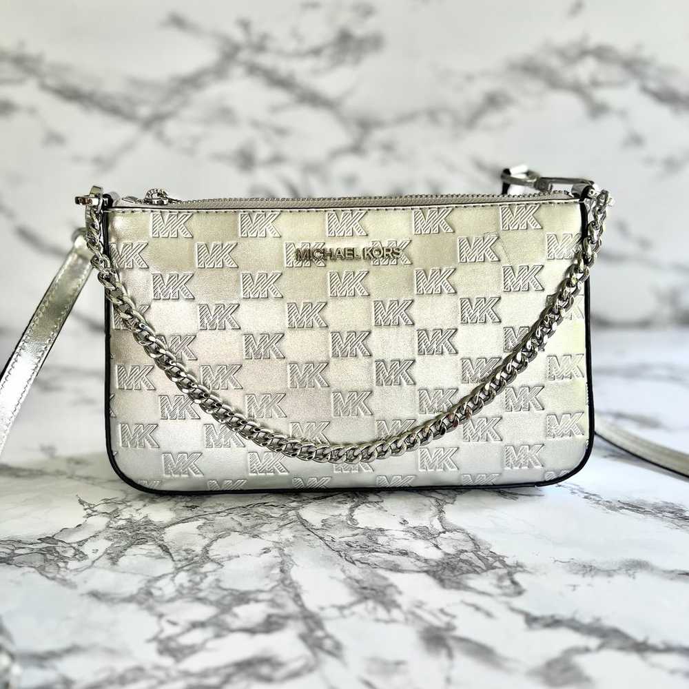 Michael Michael Kors Silver Jet Set and Zip Pouch… - image 1