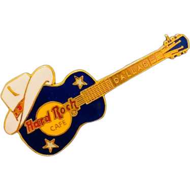 Hard Rock Cafe Guitar Enamel Pin Brooch Dallas Co… - image 1