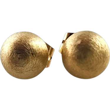 14 Karat Yellow Gold Ball Stud Earrings # 19385 - image 1