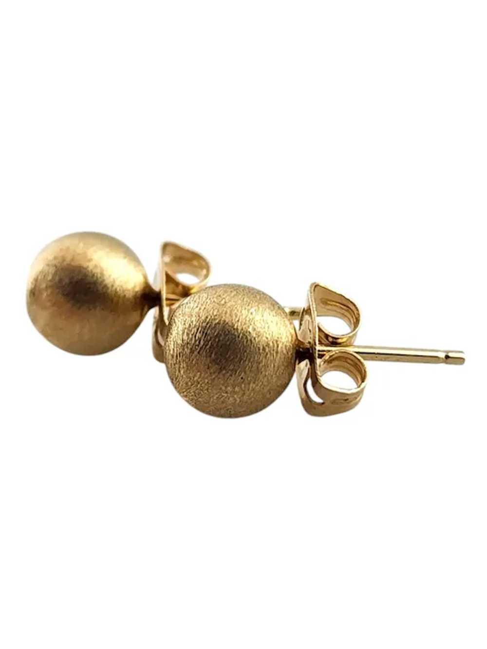 14 Karat Yellow Gold Ball Stud Earrings # 19385 - image 2