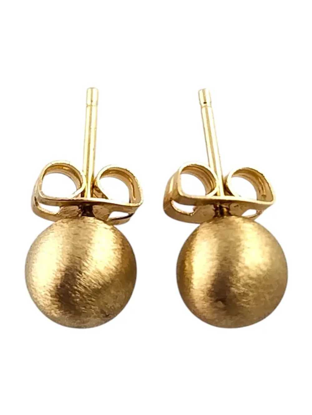 14 Karat Yellow Gold Ball Stud Earrings # 19385 - image 4