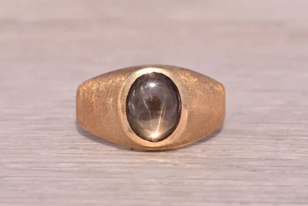 Black Star Sapphire Ring in Yellow Gold - image 6