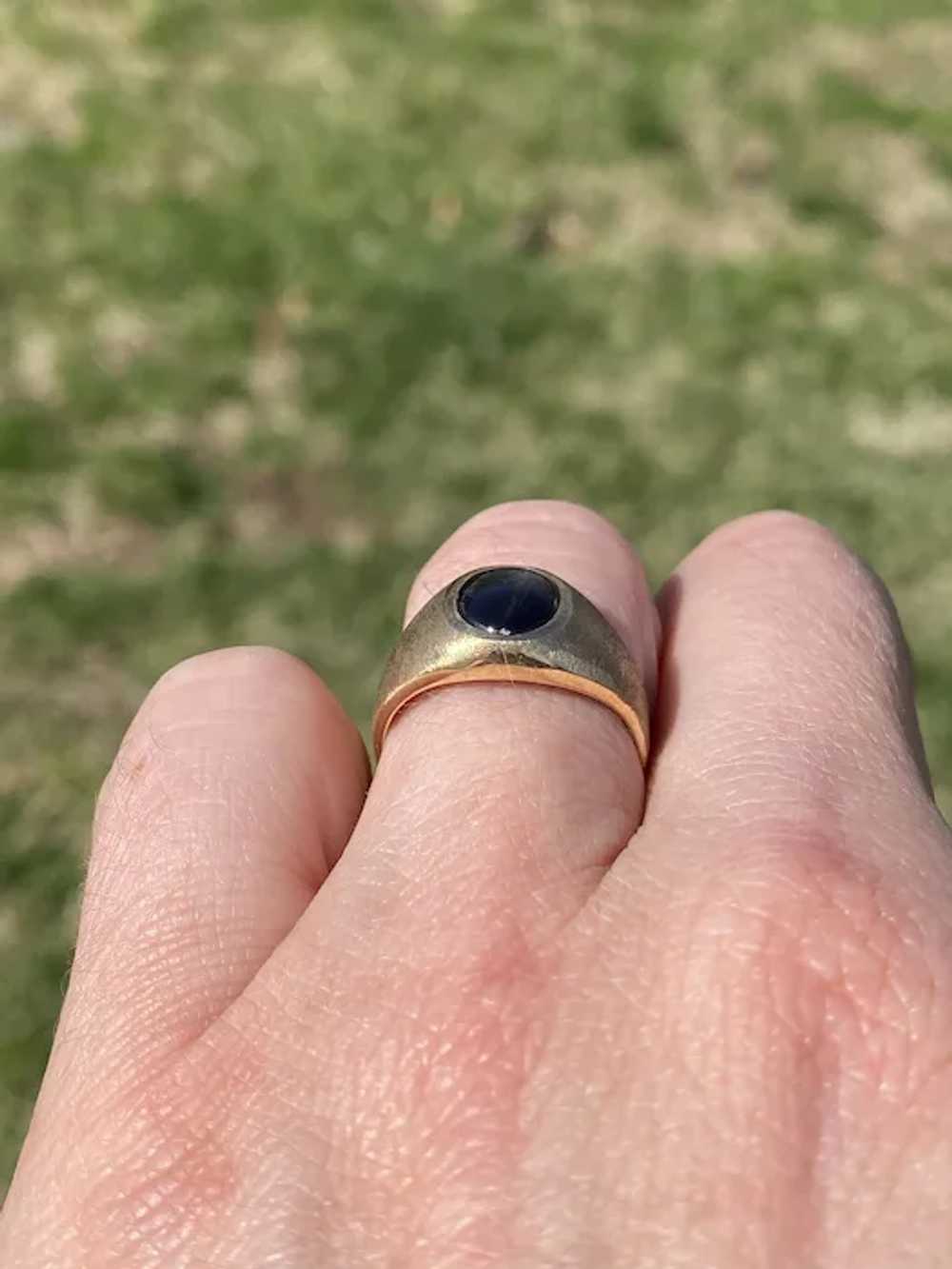 Black Star Sapphire Ring in Yellow Gold - image 8