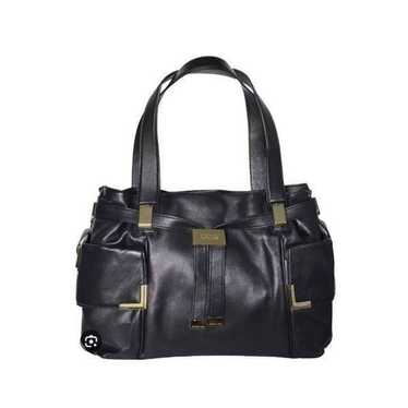 MICHAEL KORS Beverly Drawstring Black Leather Sat… - image 1