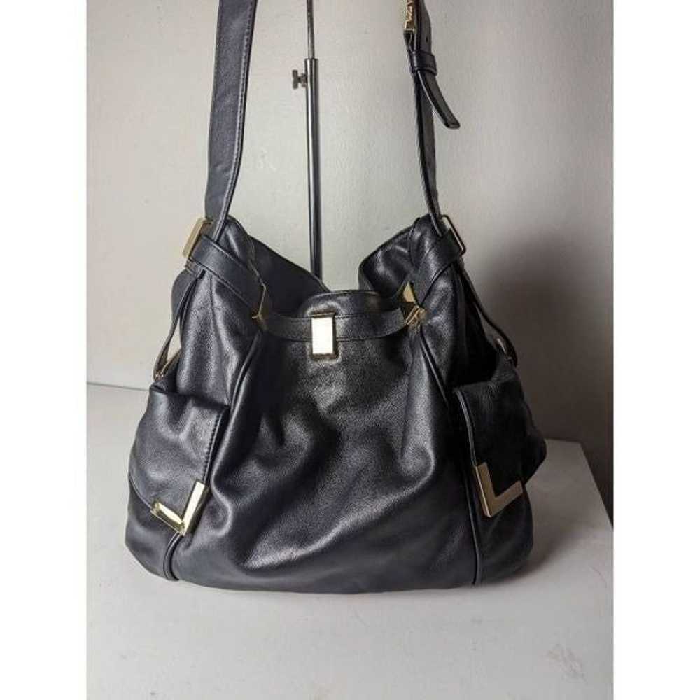 MICHAEL KORS Beverly Drawstring Black Leather Sat… - image 7