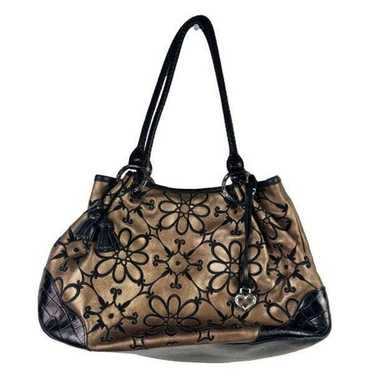 Brighton Valencia Metallic Bronze Black Floral Em… - image 1