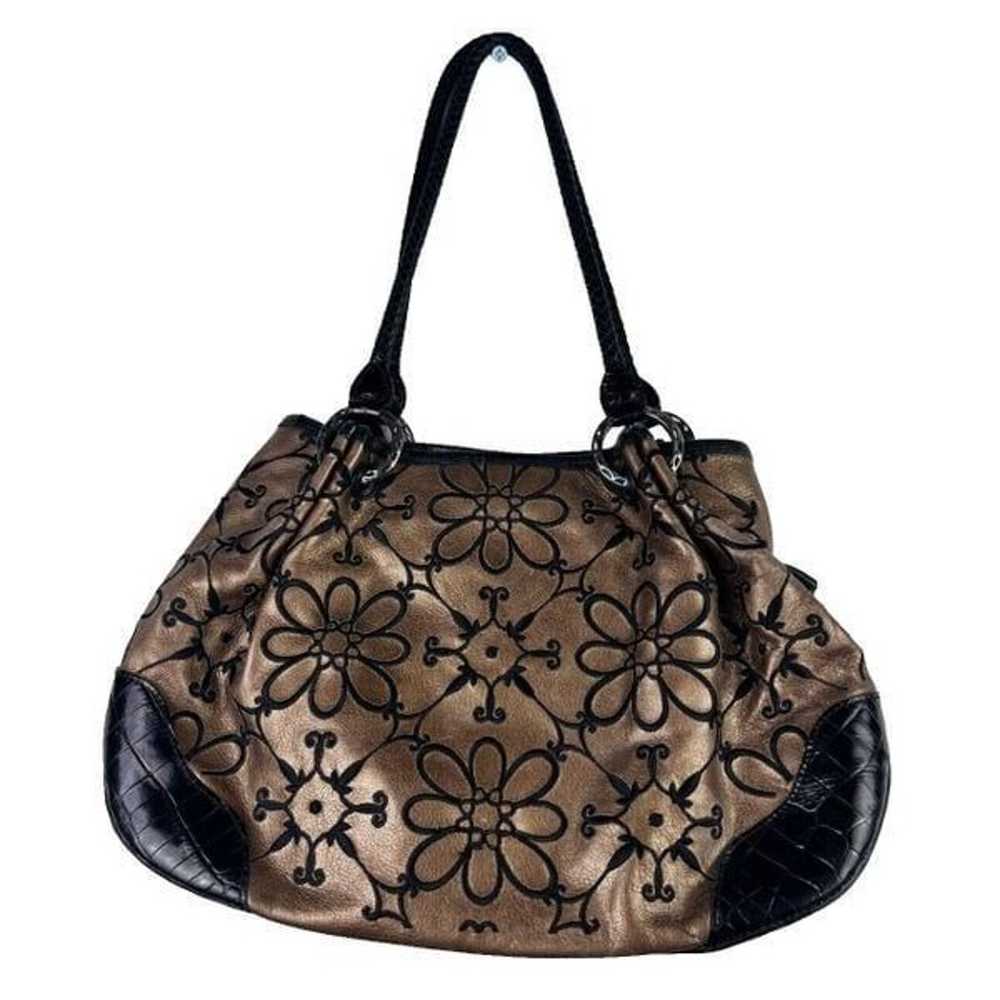 Brighton Valencia Metallic Bronze Black Floral Em… - image 2