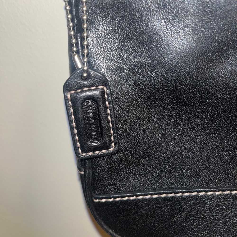 Vintage Coach leather Hampton mini black shoulder… - image 2