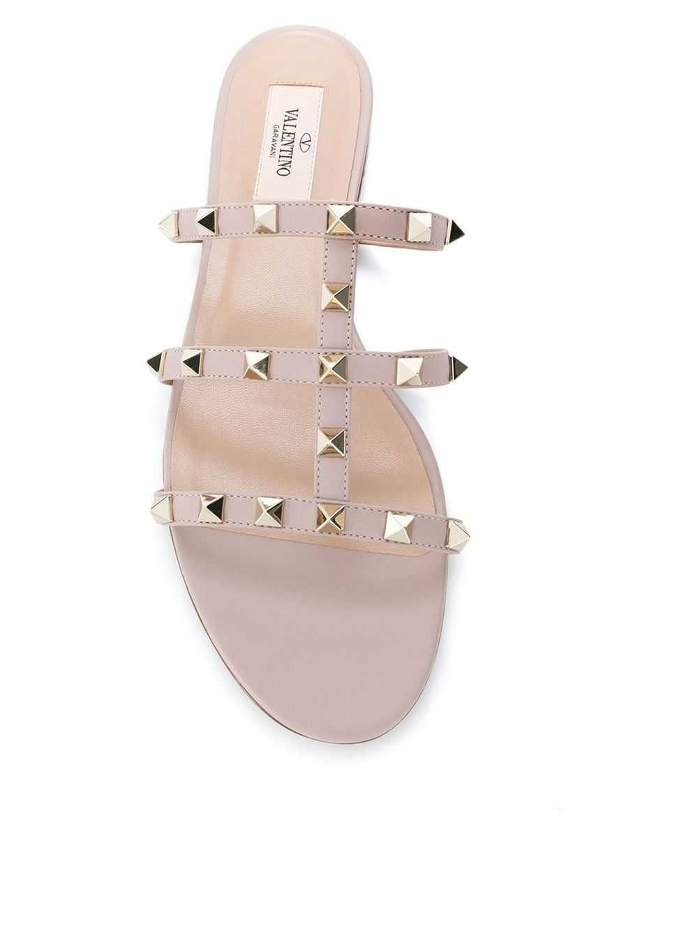 Valentino Garavani ROCKSTUD LEATHER FLAT SANDALS - image 4