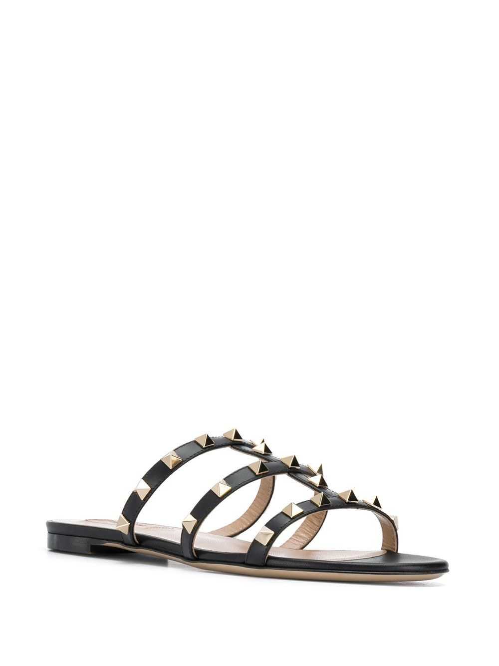 Valentino Garavani ROCKSTUD LEATHER FLAT SANDALS - image 2