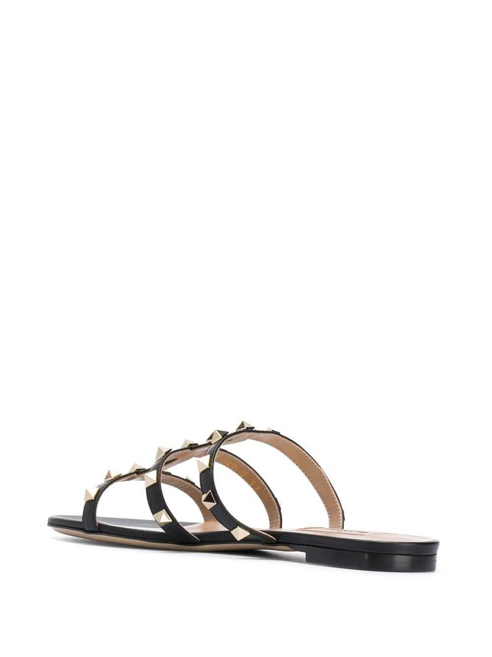 Valentino Garavani ROCKSTUD LEATHER FLAT SANDALS - image 3