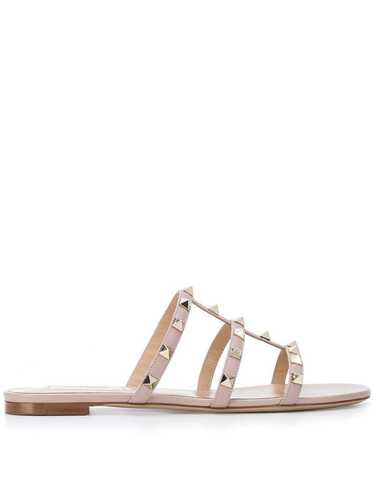 Valentino Garavani ROCKSTUD LEATHER FLAT SANDALS