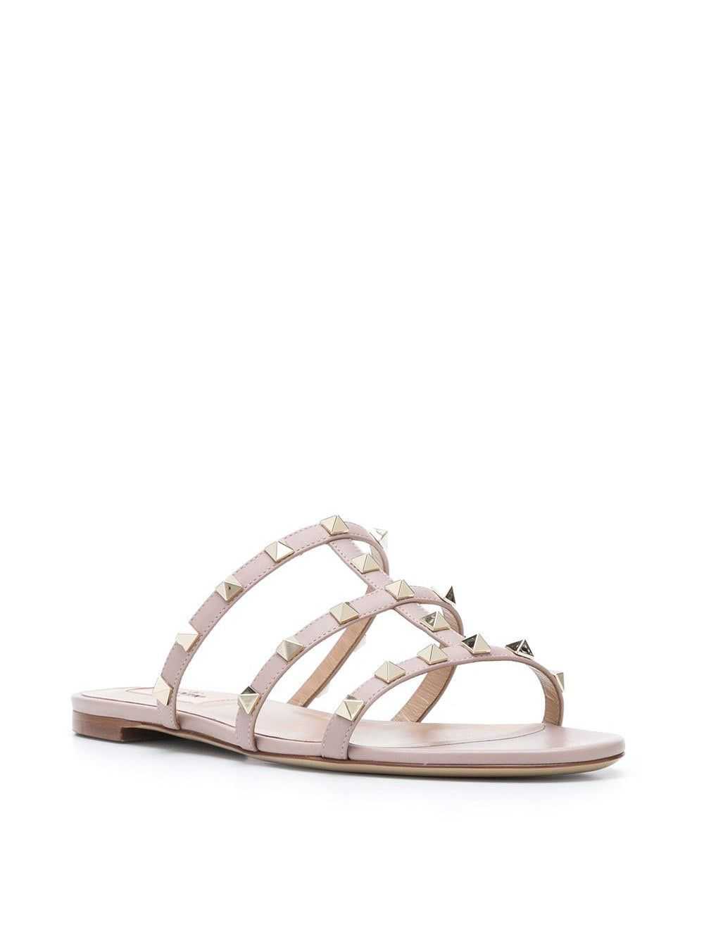 Valentino Garavani ROCKSTUD LEATHER FLAT SANDALS - image 2