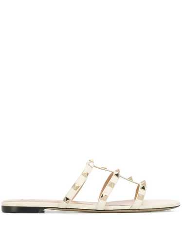 Valentino Garavani ROCKSTUD LEATHER FLAT SANDALS - image 1