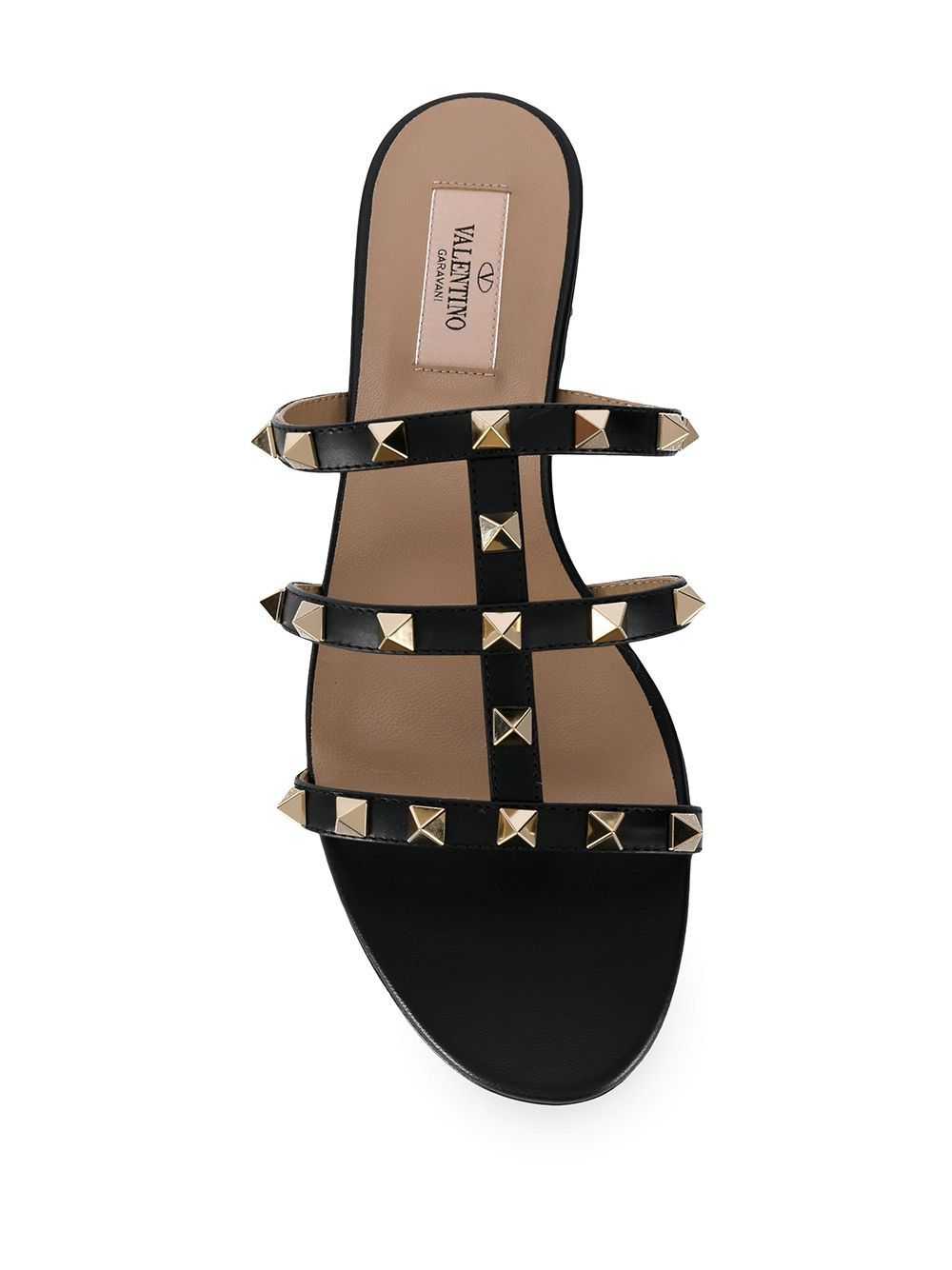 Valentino Garavani ROCKSTUD LEATHER FLAT SANDALS - image 4