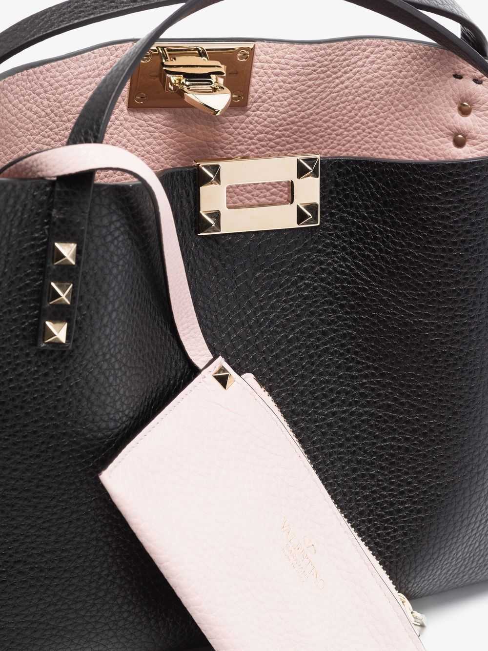 Valentino Garavani ROCKSTUD SMALL LEATHER TOTE BAG - image 3