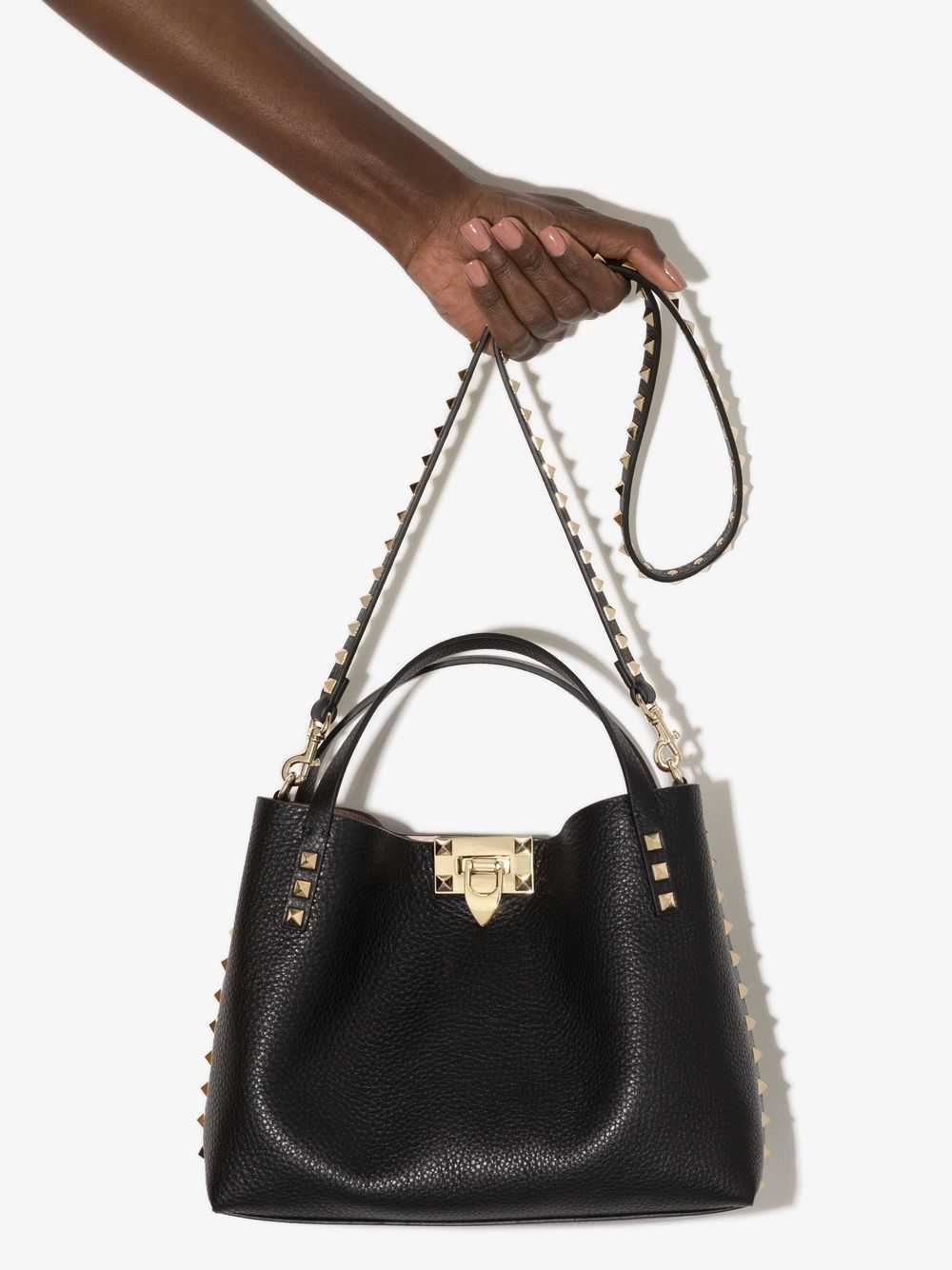 Valentino Garavani ROCKSTUD SMALL LEATHER TOTE BAG - image 5