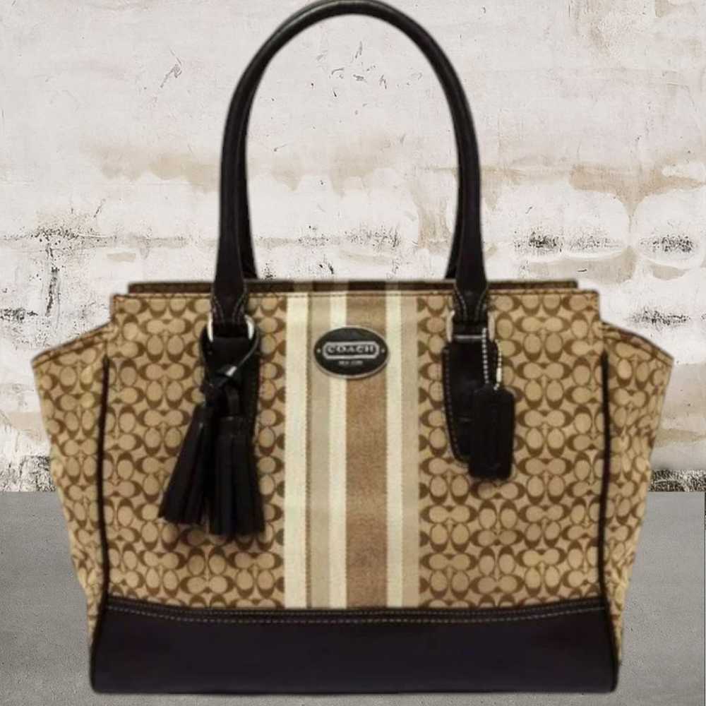 Coach Legacy Signature Stripe Candace Carryall Sa… - image 1