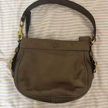 Vintage coach zoe gold leather bag