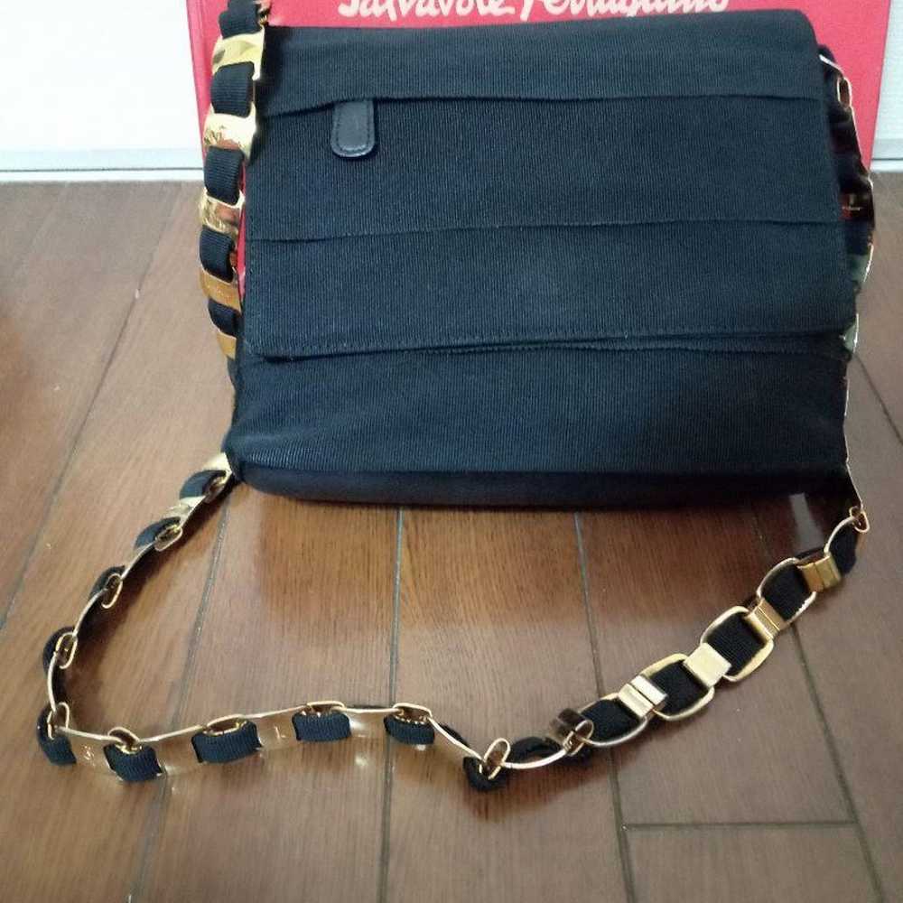 Salvatore Ferragamo Shoulder Bag Black Chain Shou… - image 2