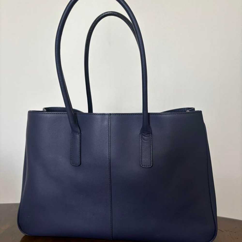 Genuine Leather Tote Bag (Navy) - image 1