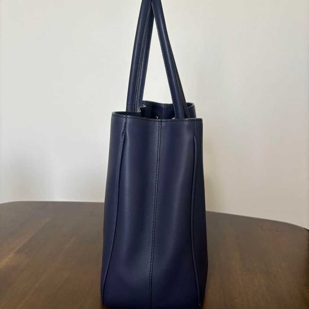 Genuine Leather Tote Bag (Navy) - image 2