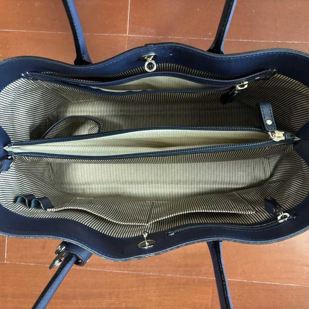 Genuine Leather Tote Bag (Navy) - image 4