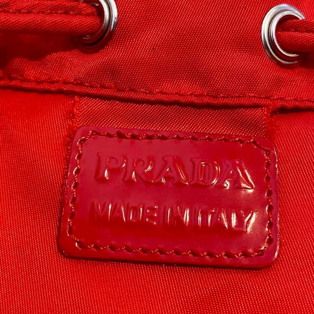 PRADA Drawstring Pouch Cosmetic Triangle Logo Pla… - image 7