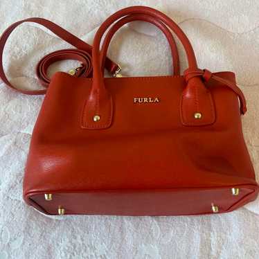 FURLA Orange Leather Handbag