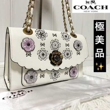 Coach hotsell Cut Out Tea Rose Market Tote Chalk 25195