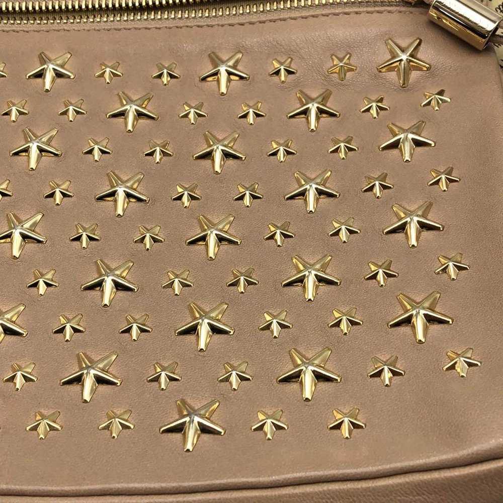 Jimmy Choo Pouch Handbag Star Studs Leather FL653 - image 5