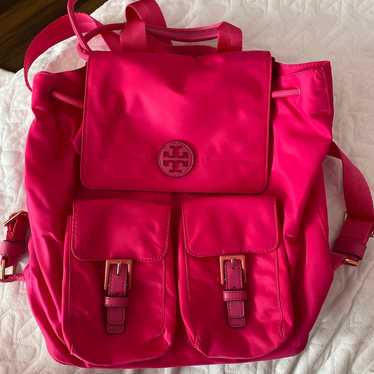 pink nylon tory burch backpack