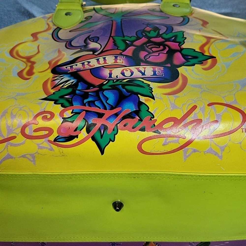 Y2K Vintage Ed Hardy XL Bowler Duffle Indian Prin… - image 12