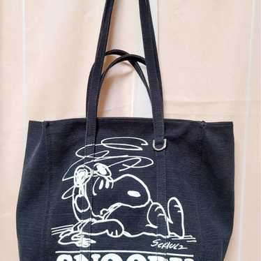 PEANUTS × MARC JACOBS Snoopy Canvas Black Tote Ba… - image 1