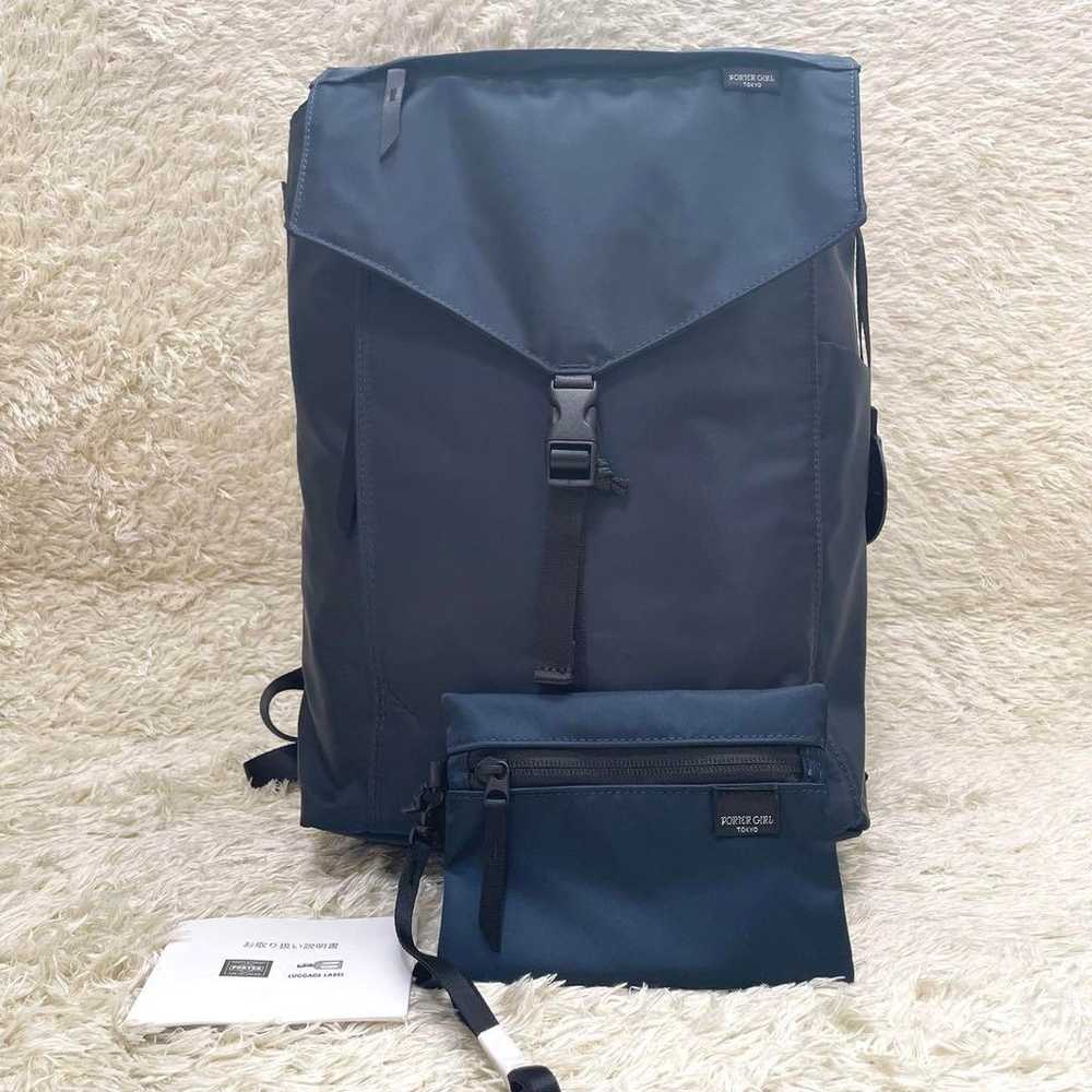 Porter Girl 【Like New】 Backpack Navy with Shell P… - image 1