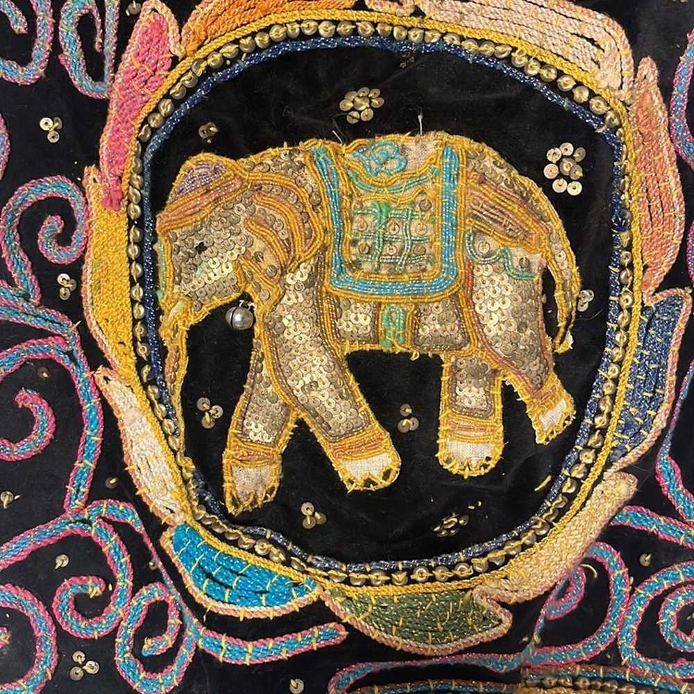 Vintage Beaded Elephant Purse Boho Hippy 70s Hand… - image 6