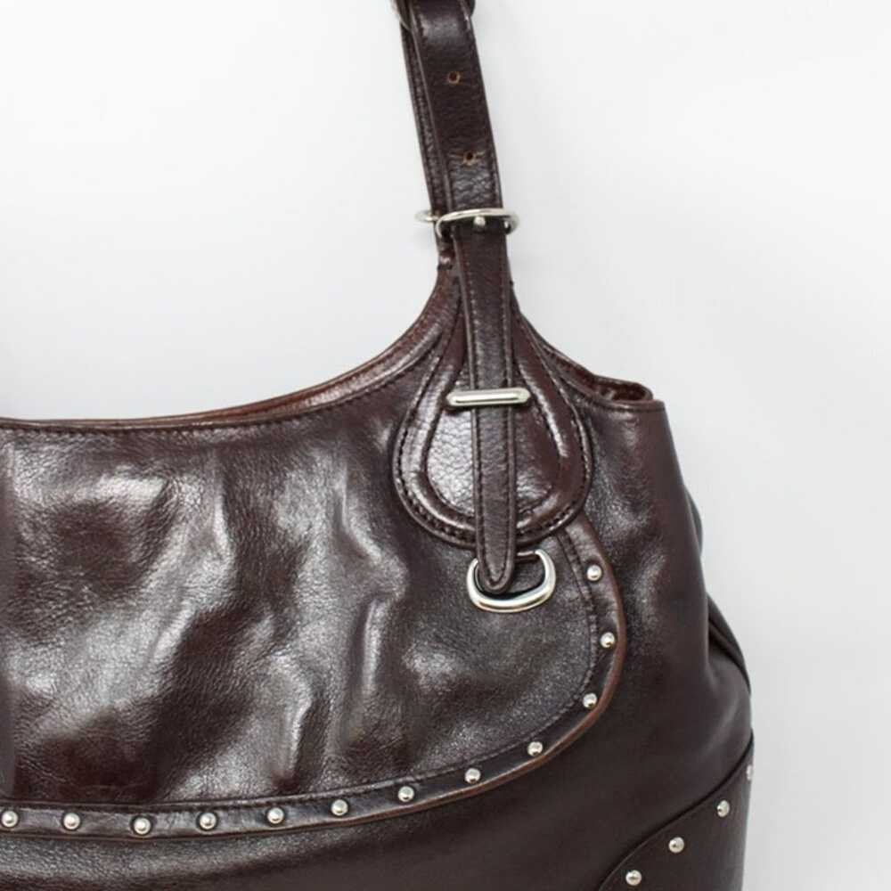 Vintage DKNY Studded Leather Shoulder Bag Brown - image 2