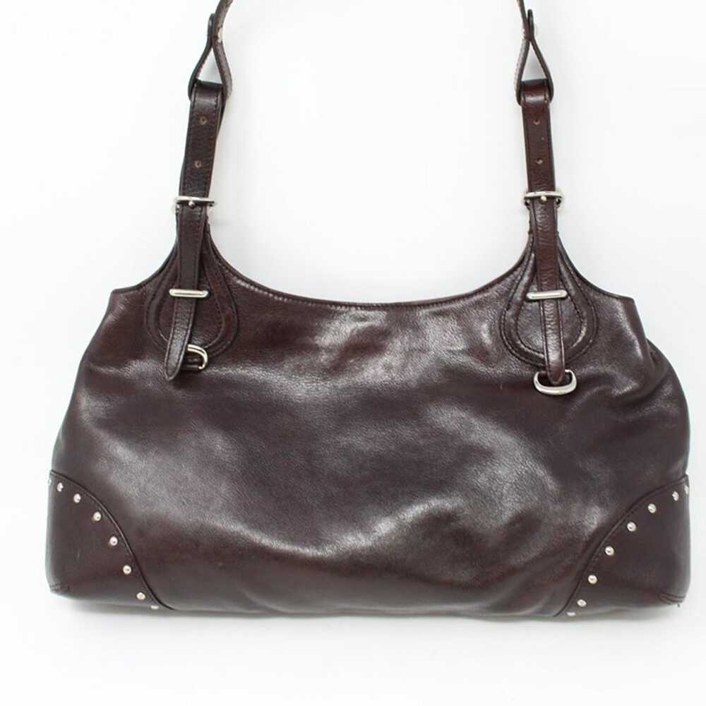 Vintage DKNY Studded Leather Shoulder Bag Brown - image 4