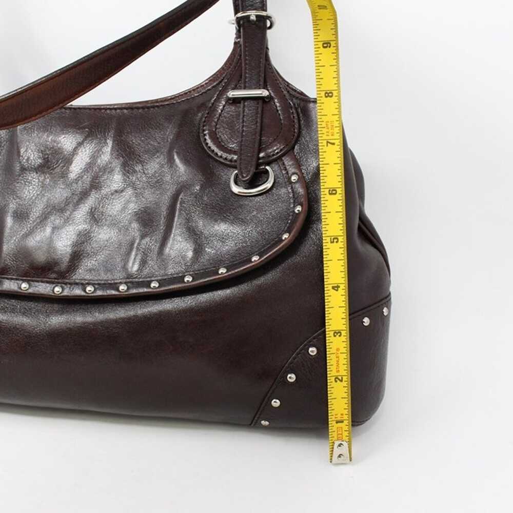 Vintage DKNY Studded Leather Shoulder Bag Brown - image 6