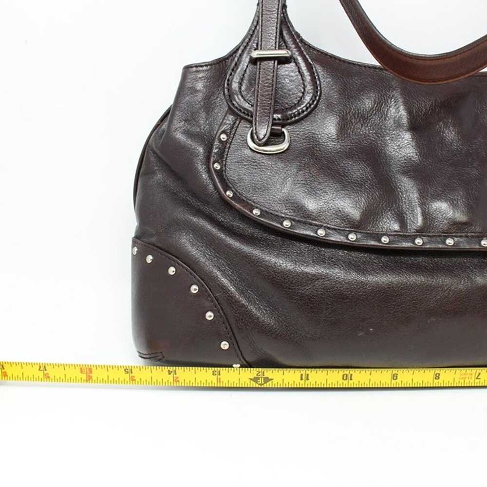 Vintage DKNY Studded Leather Shoulder Bag Brown - image 7