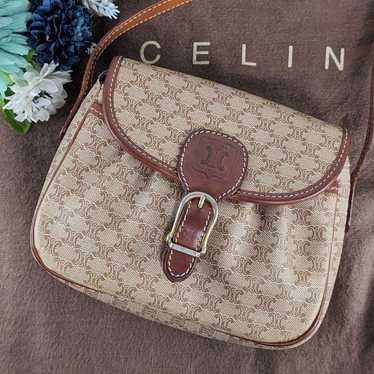 Celine Shoulder Bag Macadam Triomphe PVC Leather P