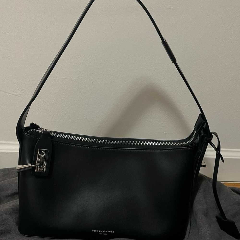 Verafied New York Silver Black Hobo Bag - image 3